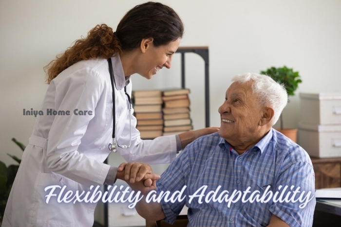 Iniya Home Care's adaptable nurse providing customized, compassionate care to a joyful senior in Pollachi, embodying the flexible approach to our eldercare services