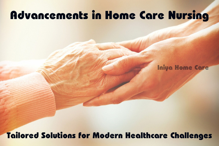 Elderly hands being gently held by a caring nurse, representing Iniya Home Care's commitment to innovative home nursing services in Pollachi