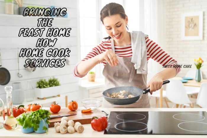 Joyful home cook from Iniya Home Care in Pollachi preparing a delicious meal, highlighting the homely and personal cooking services that bring the feast to your home