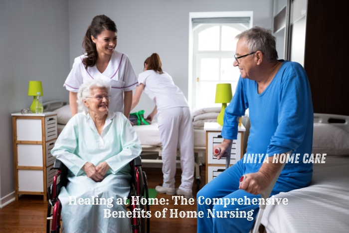 Nurses from Iniya Home Care in Pollachi providing compassionate home nursing services to elderly patients, highlighting the benefits of healing at home