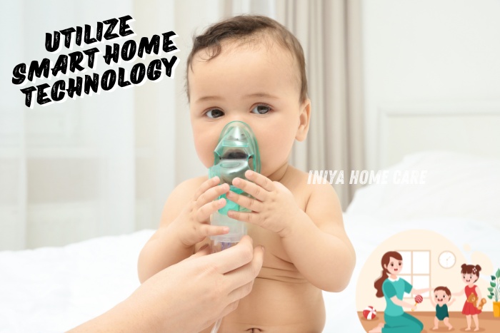 Iniya Home Care in Pollachi using smart home technology for enhanced baby care services, ensuring safety and health monitoring for infants in a comfortable home environment.