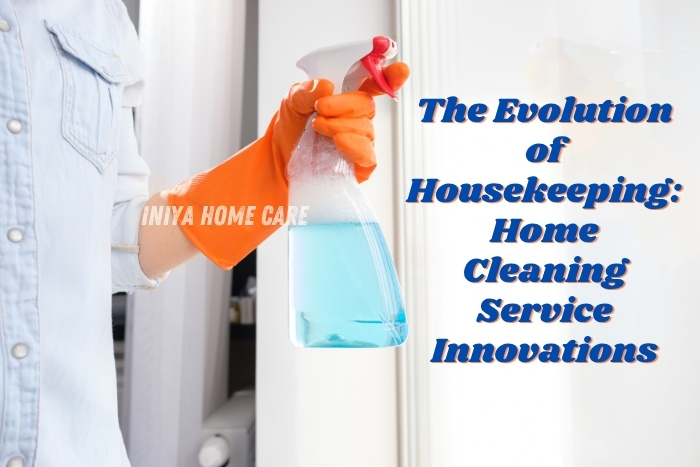 Professional home cleaning services by Iniya Home Care in Pollachi, featuring a cleaner with hygienic living spaces