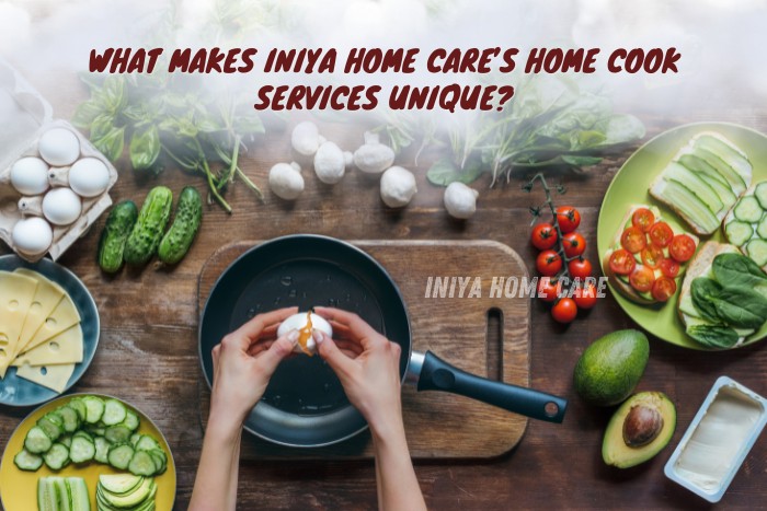 variety of vibrant vegetables, cheese, and eggs, emphasizing personalized nutrition for seniors and families by Iniya Home Care in pollachi