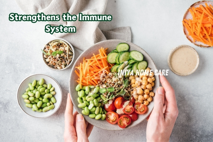 Nutritious immune-boosting meal prepared by Iniya Home Care's expert home cook service in Pollachi, promoting healthy living with fresh ingredients
